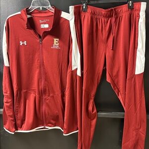 Elon University Under Armour athletic set: pants and jacket. XXL